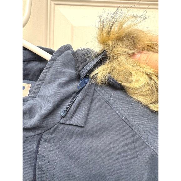 Navy Blue Parka, Leehanton Winter Coat, Faux Fur Collar, Women's Size XL - Picture 8 of 12
